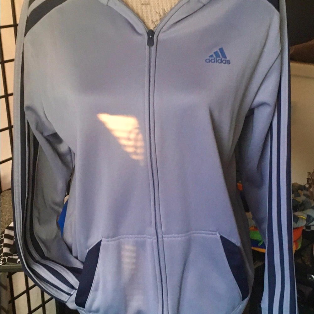 adidas Black Hoodie with Gray Interior